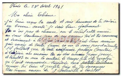Bukiet róż — kolorowa ilustracja — Paryż, 28 kwietnia 1941 — Rewers