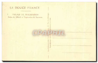 Palácio de Malmaison — Sala das Tapeçarias — Editora: Les Éditions de Billard et Tapisseries de Beauvais — Verso