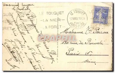 Le Touquet-Paris-Plage — L'Église et le Boulevard Daloz — éditeur JOL — Achterkant