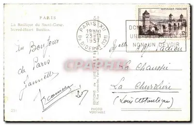 Basílica del Sagrado Corazón — París — Editor Estel, n°231 — Reverso