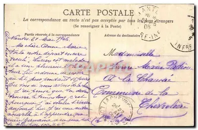 NANTES — Entrée du Château — éditeur : Détrès, Nantes — Verso