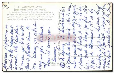 Alençon (Orne) — Igreja Nossa Senhora (século XV) — Saby — Verso