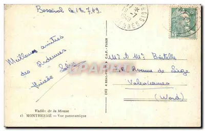Vale da Meuse — Monthermé — Vista panorâmica — C.A.P.-PHOTO — Paris — Verso