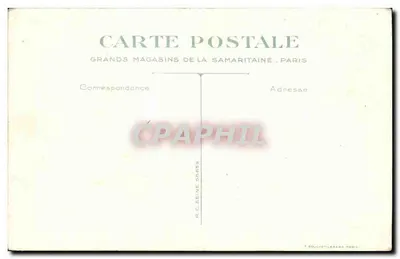 Bébé ne doute de rien — sur un terrain de tennis — éditée par les Grands Magasins de la Samaritaine, Paris — Verso