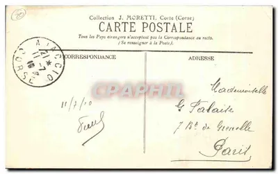 Ajaccio (Córsega) — Vista Geral — Edição C. Moretti — Verso