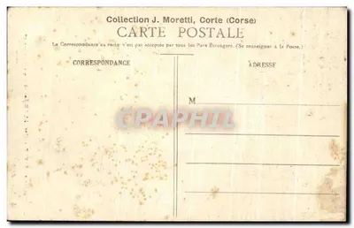 Ajaccio — Dom, w którym urodził się Napoleon I — zakaz reprodukcji — Zbiór J. Moretti, Corte (Korsyka) — Rewers