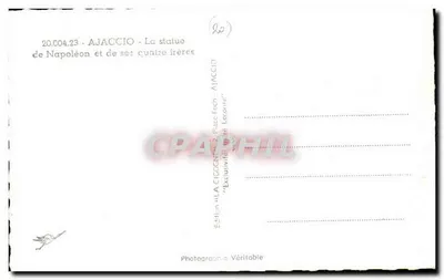 Ajaccio — Statua di Napoleone e dei suoi quattro fratelli — Edizione « La Cigogne » — Verso