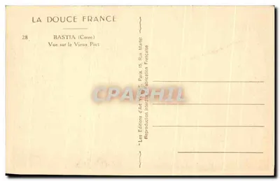 Bastia (Korsika) — Blick auf den Alten Hafen — La Douce France, n°28 — Rückseite