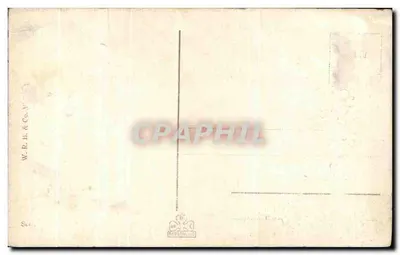 Mulher sentada aos pés de uma árvore — cena de floresta — W. R. B. & Co. Ltd. — Verso