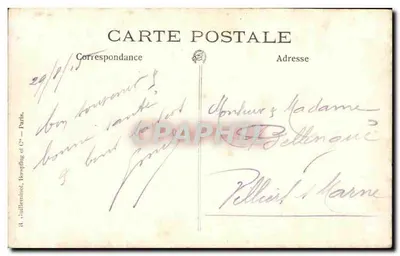 Żołnierz i kobieta siedząca na ławce — Saint-Hilaire — R. Cullmann & Cie, Paryż — Rewers