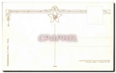 Statek żaglowy na morzu — chmurne niebo — Sprzedawca F. Chio - Paryż, N. 5004 — Rewers