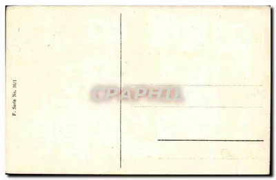 Pejzaż wiejski z domem w stylu half-timber — seria F. Nr 16/1 — Rewers