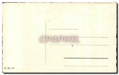 Cena de rio — jovem casal — H. Ch., W. — Verso