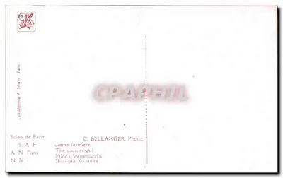 Joven campesina — Paisaje rural — C. Bellanger, N° 76 — Reverso