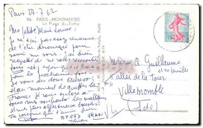 Paris - Montmartre — vue de la place du Tertre avec la basilique du Sacré-Cœur en arrière-plan — éditeur ALFA — Verso