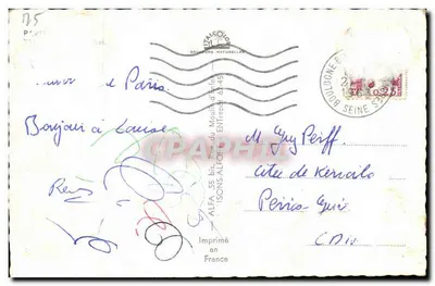 A Torre Eiffel — vista da Sena — editor Alphonse Alfort — Verso