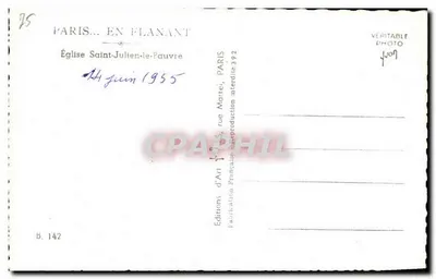 Kościół św. Julianna Pauvre — Paryż — Wydawnictwo Sztuki, Paryż — Rewers