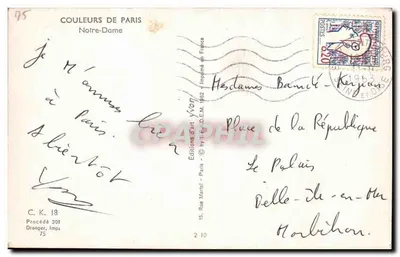 Notre-Dame de Paris — vue de la façade et du clocher — Éditions d'art Yvon, n° 75 — Verso