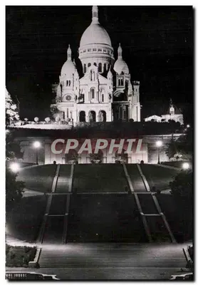 Paris — O Sagrado Coração iluminado — Fototipia Vertical