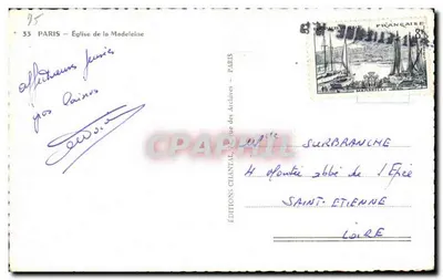 Paris — Igreja da Madeleine — Éditions Chantal — Verso