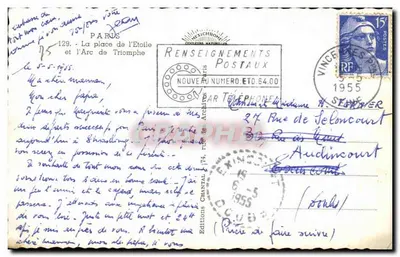 Arc de Triomphe — Paryż — Wydawnictwo Chantal — Rewers