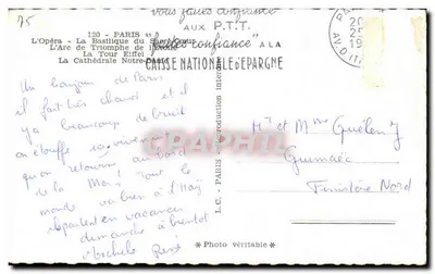 Paris — Recordações de Paris — P.T.T. Paris — Verso
