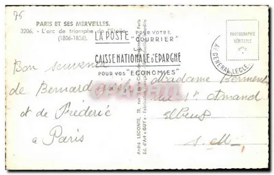 Arc de Triomphe — Paryż — Wyd. Guy, nr 3206 — Rewers
