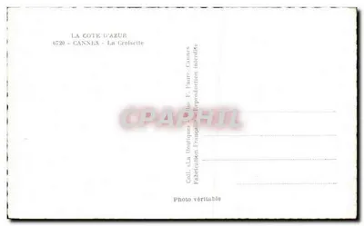 Cannes — La Croisette — widok plaży i palmierni — wydawca La Côte d'Azur, nr 6720 — Rewers