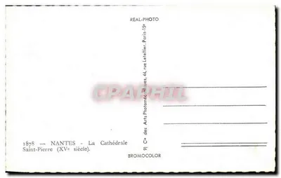 Nantes — Catedral de São Pedro — editor Cie des Arts Photomécaniques — Verso