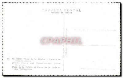Madrid — Plein van de Cibeles en Paleis van de Communicaties — Uitgever G.P. (C.) — Achterkant