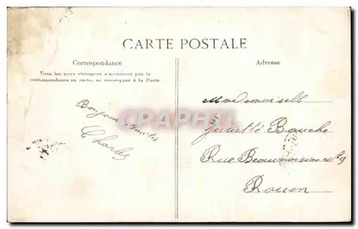 Bilhete postal antigo Versailles Grand Trianon Salão de Recepção — Verso