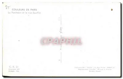 O Panteão — rua Soufflot — Edições d'Art YVON — Verso