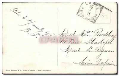 Bordighera - Bogni a Capo S. Ampeglio — wydawca Brunner & C., Como & Zürich — Rewers