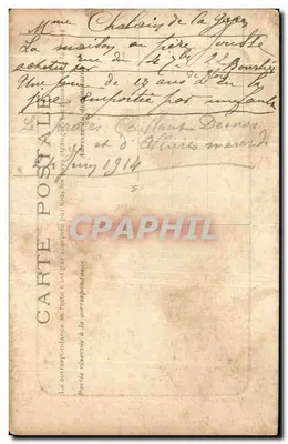 Bilhete postal antigo La Ferte Bernard Rue Victor Hugo — Verso