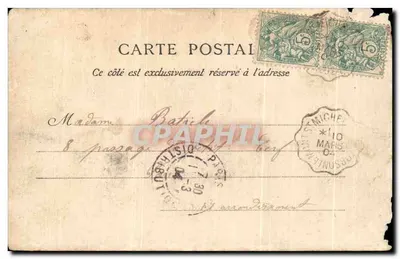 Bilhete postal antigo Pontorson As Margens Do Couesnon A Casa De Saúde — Verso