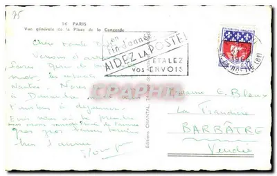 Place de la Concorde — vista geral — Chantal — Verso