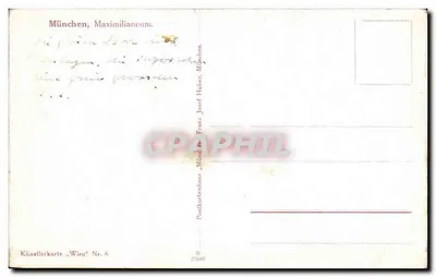 Stara pocztówka Munchen Maximilianeum — Rewers