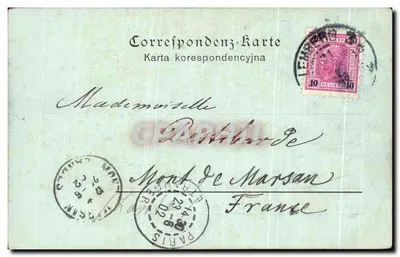 Lwów — Lemberg — Politechnika — Polytechnikum — Capital da Galícia, Província prudente separada da Áustria — Verso