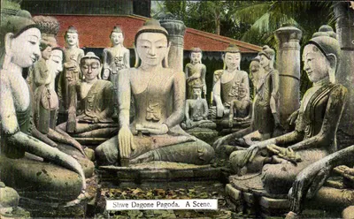 Shwe Dagone Pagoda — Uma cena — P. A. Ahuja, No. 42