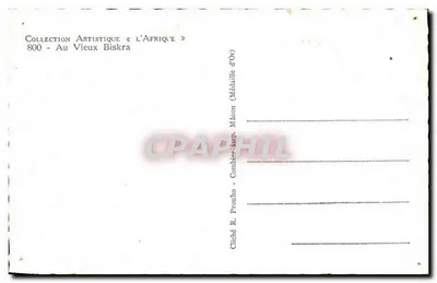 No Velho Biskra — Coleção Artística «África» — Cliché R. Prouho, Mâcon — Verso