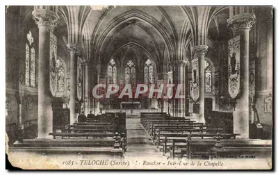 Interior da capela em Teloché (Sarthe) — Rancher — Editor A. Dolliéau, Le Mans