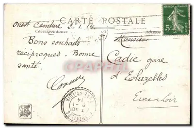 Sociedade dos Artistas Franceses — Henri Brisot — O Bilhete de Logamento 1913 — Verso