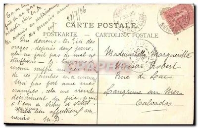 Lands End, Somerset — vista pastoril com ovelhas — Graphphil, n° 95 — Verso