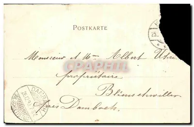 Bilhete postal antigo Trem de Kehl — Verso