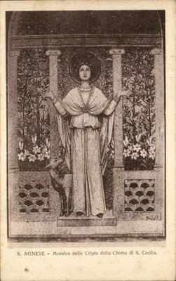 S. Agnese — Mosaico na Cripta da Igreja de S. Cecília — B. G. (editor ?)