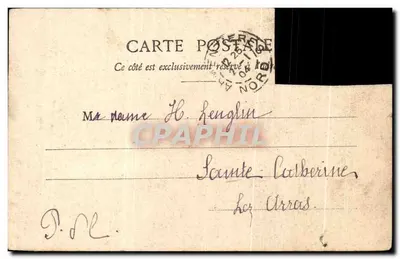 Grèves-d'Armentières — Casa Lebleu incendiada — Outubro 1903 — Editor H. Hocquino — Verso