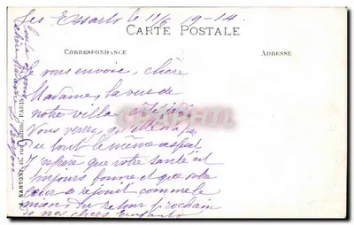 Les Essarts — Widok domu z ogrodu — Étiasse — Rewers