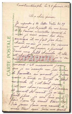 A Torre da Deusa em Constantinople — vista noturna — Editor Constantinople, n° 208 — Verso