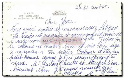 Notre-Dame de Paris — vista dos Jardins de l'Évêché — editor Chantal — Verso