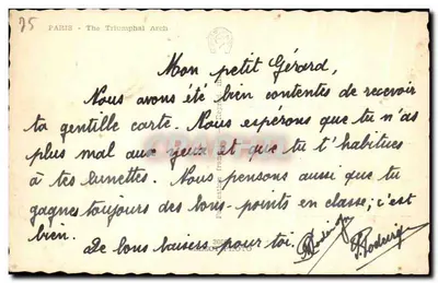 Paryż — Arc de Triomphe — widok kolorowy — wydawca Gamp — Rewers